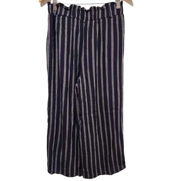 Hollister Womens Ultra High Rise Striped Wide Leg Pants Size Medium Coastal - Picture 4 of 11